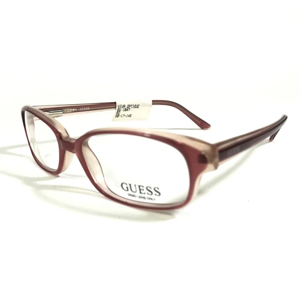 Guess Eyeglasses Frames GU1047 RO Pink Rectangular Full Rim 50-17-145